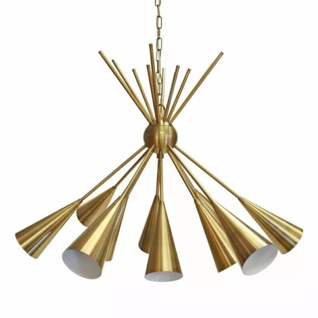 Mid Century Channing Sputnik Chandelier Matt Brass Ceiling Pendant Lights Lamps