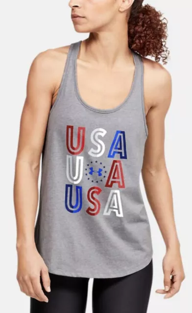 Under Armour Women's UA Freedom USA Champ Tank Shirt 1353985-036 NWT Medium M