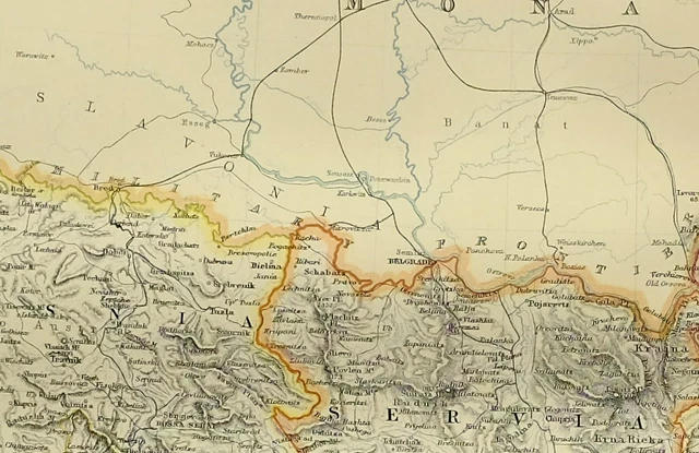 1895 Antique Map Turkey Europe Servia Bulgaria Rumania Bosporus Constantinople