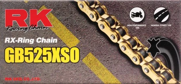 RK 525 XSO GB Chain 120 Links Gold #GB525XSO-120 Honda VT600