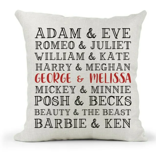 Personalised Cushion.. Famous Couples.. Engagement/Wedding/Anniversary/New Home