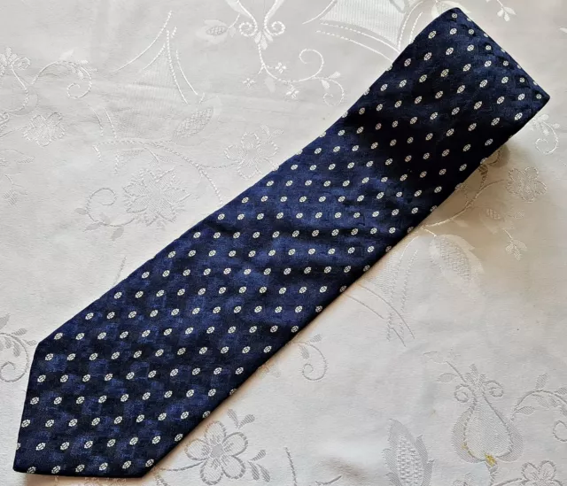 Gents Vintage Authentic Italy Egon Von Furstenberg Blue Silk Men's Neck Tie