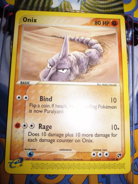 Pokemon Mint (◕‿◕✿) Ex Sandstorm English Onix 71/100 Com 1St Edition (2003)