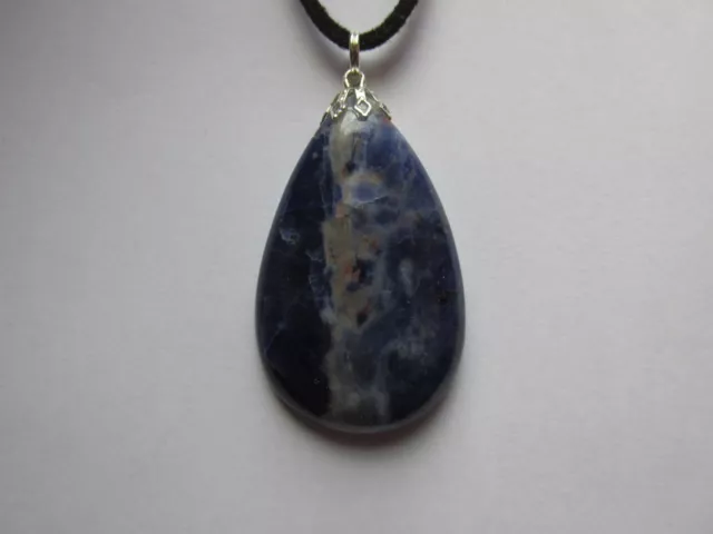 Pendentif Sodalite Pierre Naturelle Bijou Femme Confiance Lithotherapie Energie