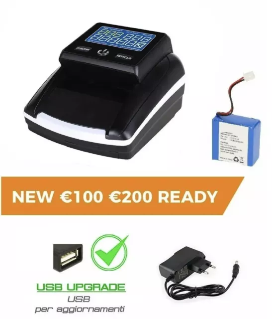 Rilevatore Banconote Portatile Rileva Conta Soldi Euro Verifica Falsi Usb 2024