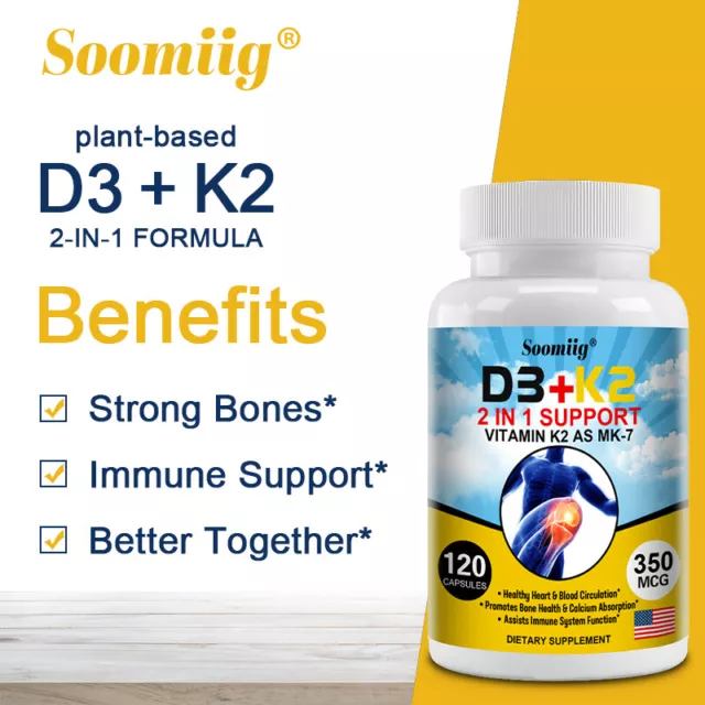 Vitamine D3 5000iu + K2 MK4 225mcg capsules santé osseuse mk-4
