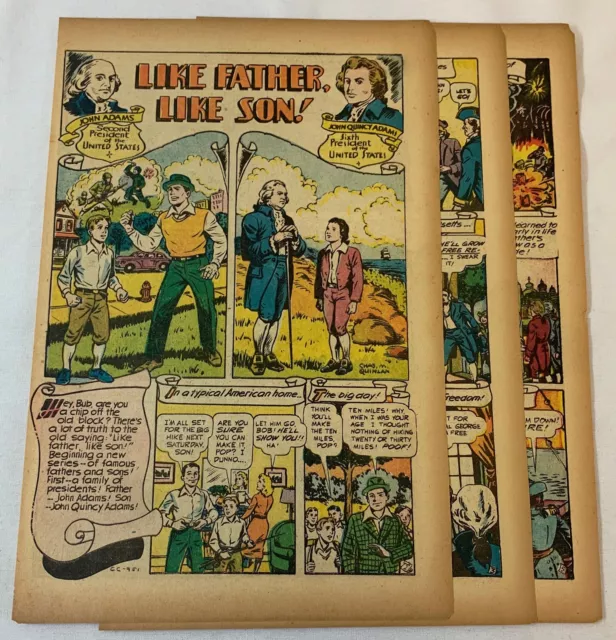 1946 Sei Pagina Cartoon Story ~ John Adams E John Quincy Adams