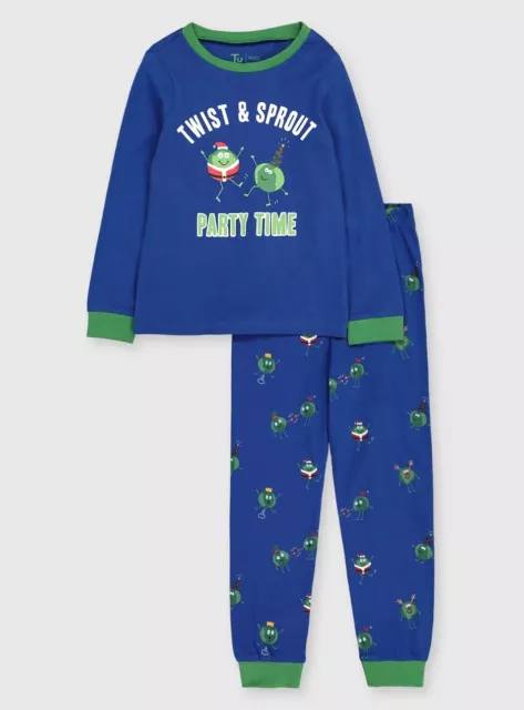 Christmas Blue & Green Sprouts Pyjamas - Age 4-5 Years