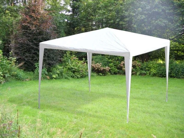 PAVILLON GARTENPAVILLON PARTYZELT GARTENZELT GARTEN ZELT BIERZELT 3X3M WEIß