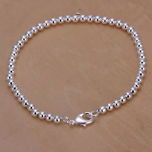 Asamo Ladies Bracelet with Small Balls 925 Sterling Silver Plated Jewelry