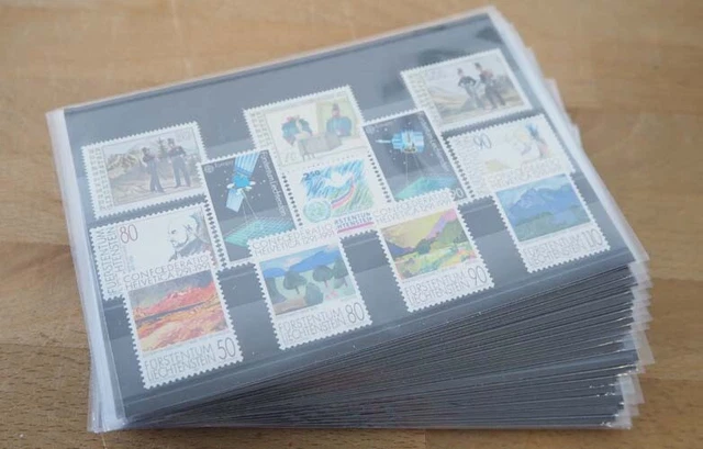 1991 Liechtenstein; 20 komplette Jahrgänge postfrisch/MNH, MiNr. 1011/32, ME 830
