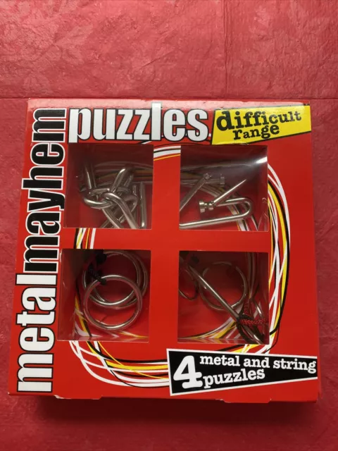 Metal Mayhem Puzzles - Difficult Range - 4 X Metal And String Puzzles