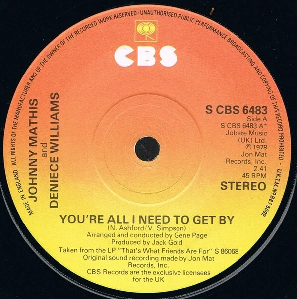 JOHNNY MATHIS AND Deniece Williams You