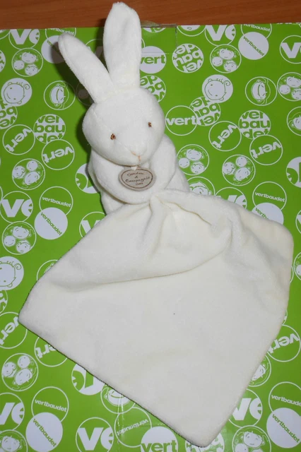Doudou et compagnie doudou, peluche LAPIN Ecru avec son mouchoir
