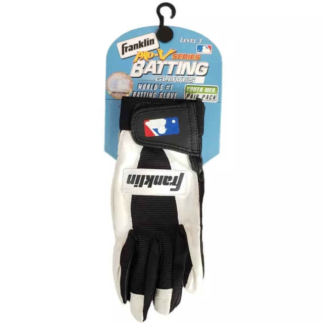 Franklin Pro V Series Batting Gloves Advanced Youth Medium Pair MLB Level 3