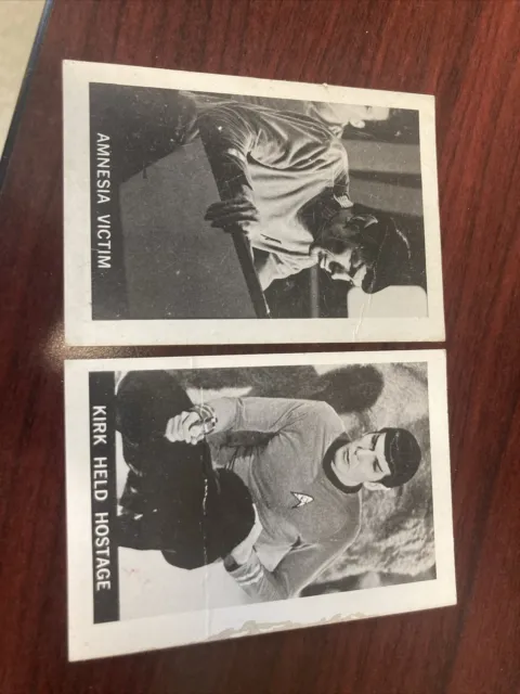 (2) Star Trek Leaf Kirk Cards (Low Grade) 1967 Desilu Productions