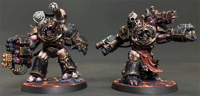 2 OBLITERATORS CHAOS - Iron Warriors - Warhammer 40K - Figurines Warpforged Heretic Astartes - Peintes