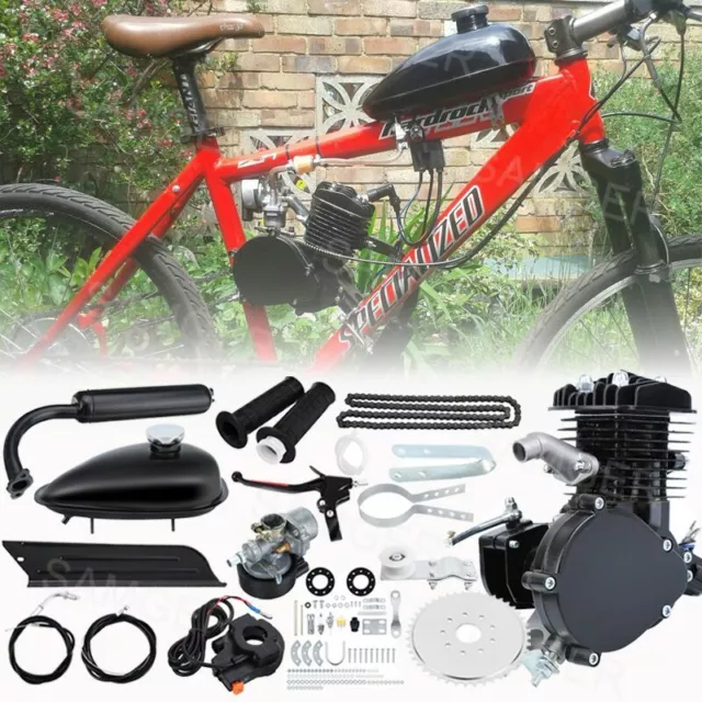 80cc Fahrrad motorisiert 2 Takt Benzin Gas Motor Kit Set