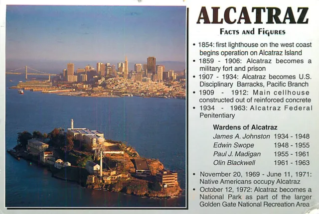 Postcard Aerial View of Alcatraz Island in San Francisco California, CA