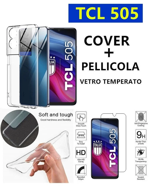 Moto G JDXHFF Cover Compatibile Con TCL 505 (6.75") Trasparente E 2 Pezzi Pellicola Protettiva In Vetro Temperato - Bumper Custodia Morbido Silicone Cover Tcl 505