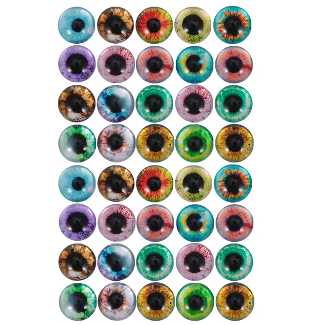 50 Pcs Round Cabochons Mini Safety Eyes Time Glass Patch Crafts