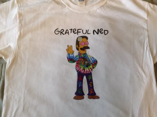 Grateful Ned Flanders T-SHIRT Dead Bob Weir Jerry Garcia Phil Lesh Simpsons!