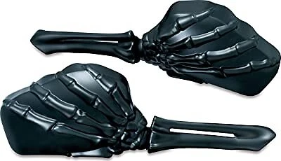 Kuryakyn 1758 Motorcycle Handlebar Accessory: Skeleton Hand Rear View Side