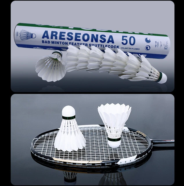 12Pcs Badminton Balls Goose Feather Yd-50 Shuttlecock Badminton 12Pcs Badminton Balls Goose Feather Yd-50 Shuttlecock Badminton
