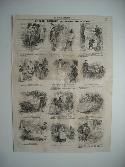 1864. Le Mois Comique, Par Edmond Morin Et Zed. 12 Compositions Humoristiques...