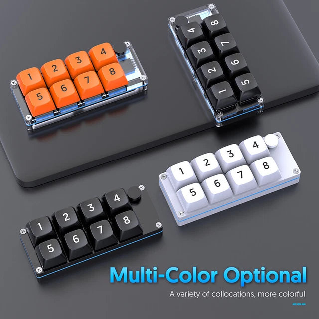 SHORTCUT MACRO KEYBOARD 8 Key Knob Programmable Mechanical Keypad For ...
