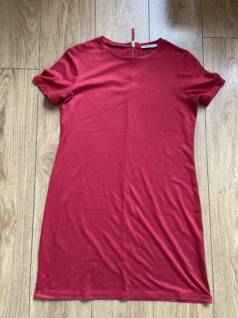 Zara Red Shift Dress, Faux Suede Dress Size M. Box 1