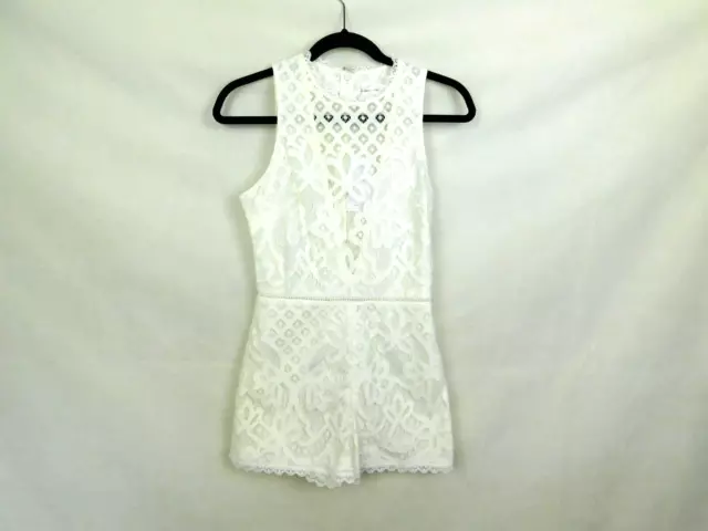 New Lovers + Friends Romper Womens XS White Lace Sleeveless Lined