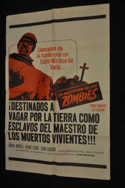 Plague of the Zombies Spanish Original One 1sh Sheet Movie Poster - 1966 ITB WH