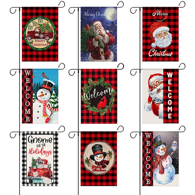 Christmas Garden Flag Santa Claus Snowman Indoor Outdoor Home Decor Happy Flags√