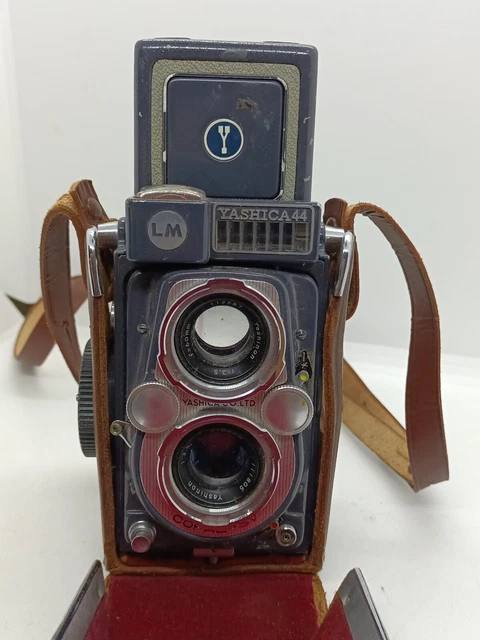 YASHICA 44 Macchina fotografica vintage CON CUSTODIA fotocamera 2