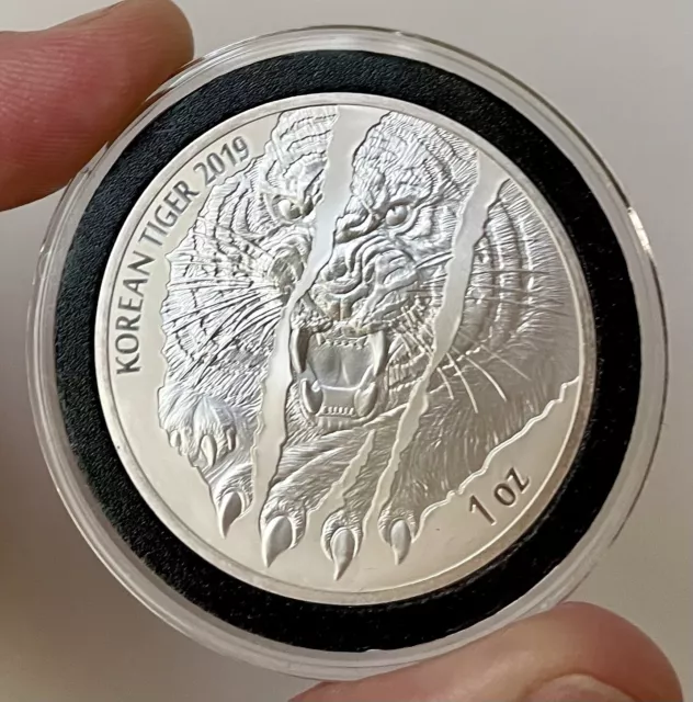 2019 South Korea Tiger - 1oz SILVER  💫 Low Mintage Coin - BU/UNC Nice!