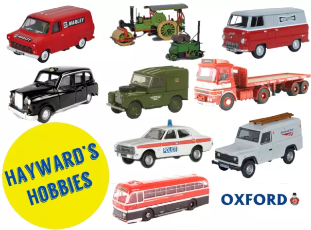 Oxford Diecast Commercial Vehicles 1/76 Scale Land Rover, Ford, Police, Fire.