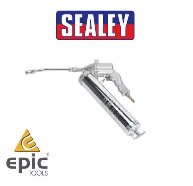 Sealey 1/4" AIR Continous Flow Pistol 400g Cartridge/Bulk Grease Gun,SA401