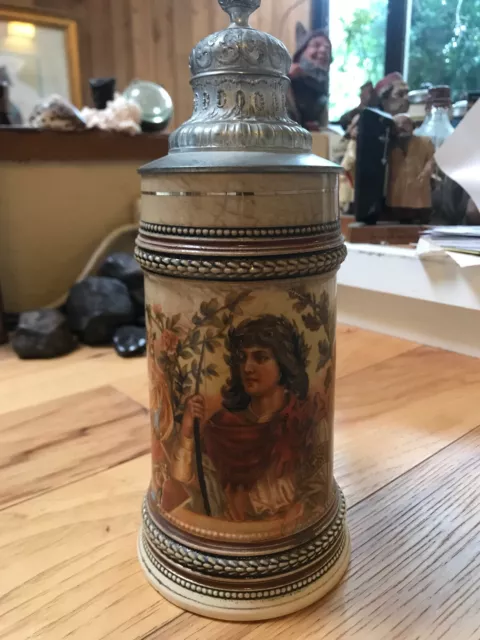 Antique German Beer Stein 1/2L