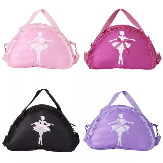 Kids Girls Lovely Ballet Dance Bag Zip Bag Soprts Backpack Print Bowknot Handbag