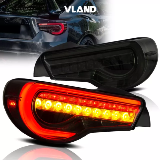 VLAND Smoked LED Tail Lights For 2013-20 Subaru BRZ/ Scion FR-S 17-20 Toyota 86