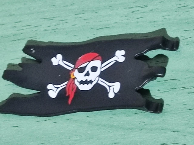 Playmobil Pirates – Drapeau Noir Et Bateau (Réf. 3550 / 5135), Lot Vintage, Occasion