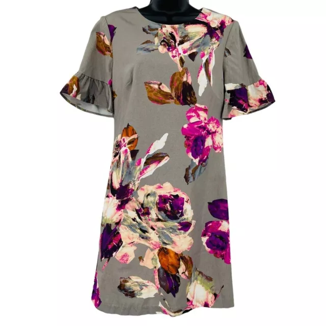 Trina Turk Darling flutter ruffle sleeve dress floral shift mini NWT size 4