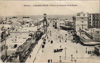 CPA ak casablanca place de France et la rade morocco (23050)
