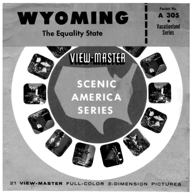 3 View-Master Stereo 3D Reels A305 Wyoming, Staat Westen d. USA, Rocky Mountains