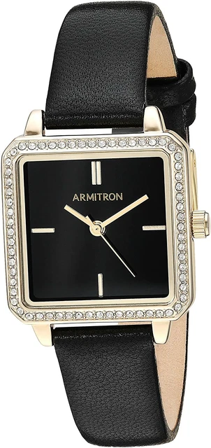 Armitron Women's Genuine Crystal Accented Leather Strap Watch, 75/5597 -NIB!!