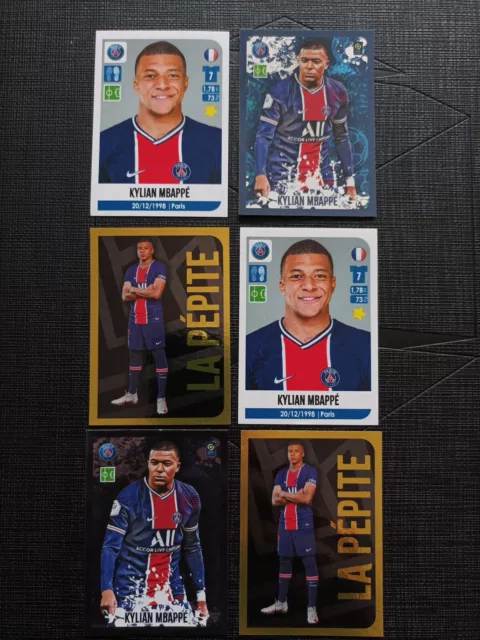 Lot of 6 2021 Panini Foot Sticker Vignettes Kylian MBAPE #420 #426 #P10 PSG