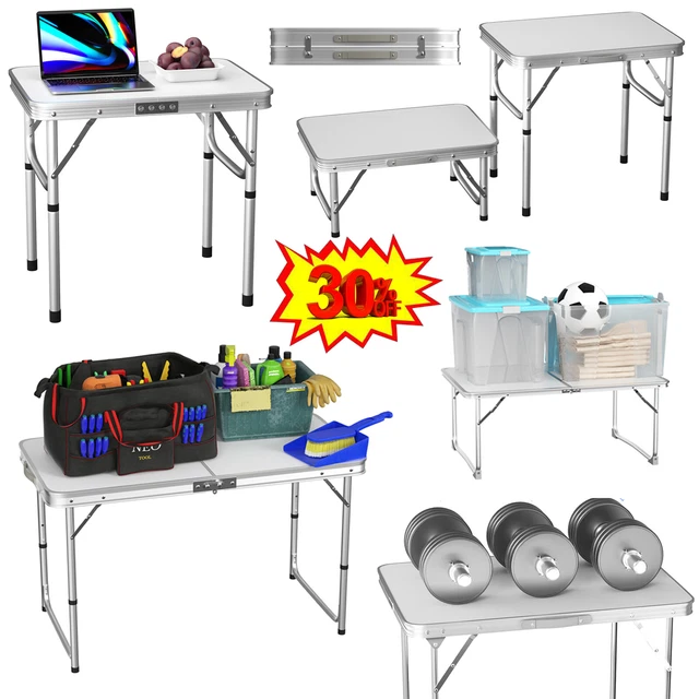 Klappbarer Campingtisch Mit Stuhl-Set  Koffertisch Mit Griff, MDF/Alu, Fr  Drinnen & Drauen Campingtisch Klein