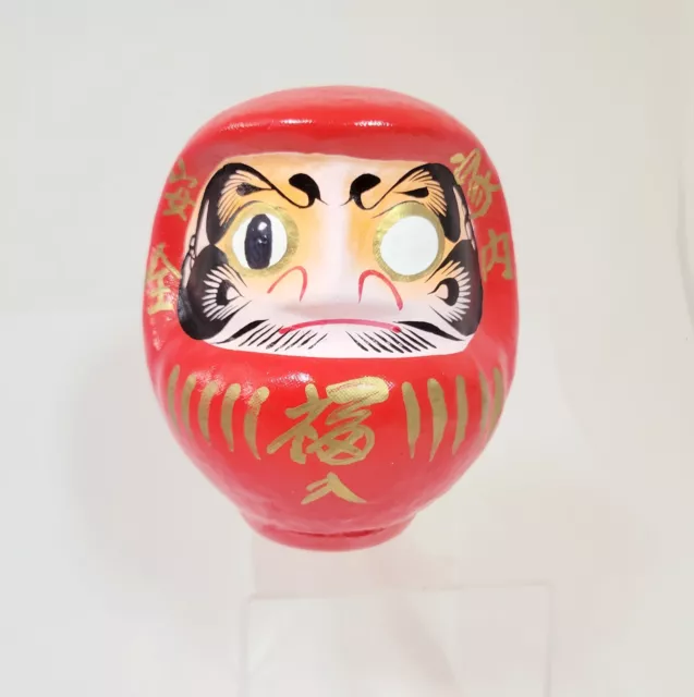 Handmade Red Daruma Doll for Good Luck Fortune/Made In Japan kotobuki 6" tall