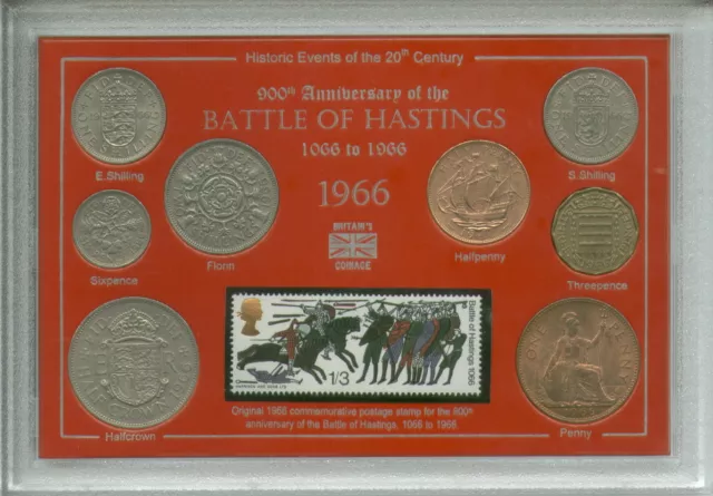 Schlacht von Hastings König Harold & William der Eroberer Münzstempelset 1066-1966